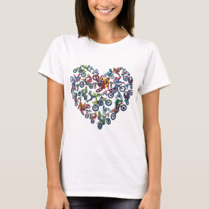 DIRT BIKE Motorrad Motocross Enduro Herz Liebe k T-Shirt