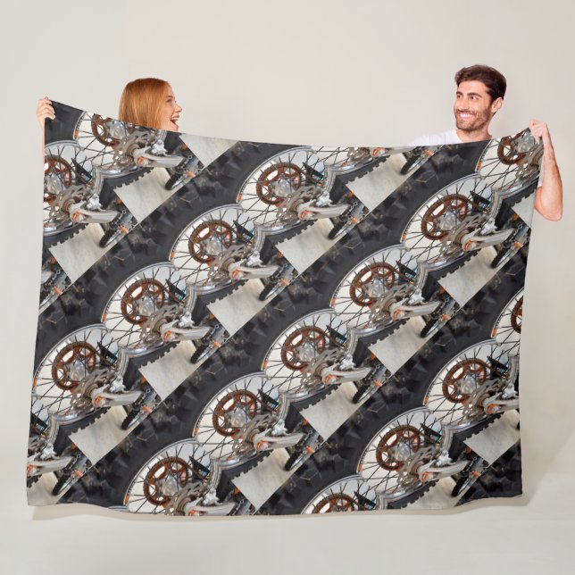 Dirt Bike Motorrad Radwagen, Lge Fleece Blanket (Beispiel)