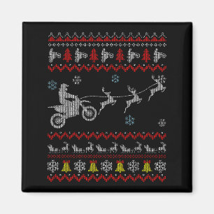 Dirt Bike Motorrad Schlafanzug hässlicher Weihnach Magnet