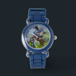 Dirt-Bike-Narren - Motocross-Racers Armbanduhr<br><div class="desc">Entworfen für diejenigen, die eine Leidenschaft für den coolsten Sport des Motocross-Rennens haben. Motocross Racing ist das, wofür diese jungen Rennfahrer leben. Ideal für Kinder und Sportler jeden Alters. Kunstwerk erstellt von Val Brackenridge ©.</div>