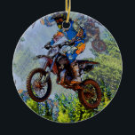 Dirt-Bike-Narren - Motocross-Racers Keramik Ornament<br><div class="desc">Entworfen für diejenigen,  die eine Leidenschaft für den coolsten Sport des Motocross-Rennens haben. Motocross Racing ist das,  wofür diese jungen Rennfahrer leben. Ideal für Kinder und Sportler jeden Alters. Kunstwerk erstellt von Val Brackenridge ©.</div>