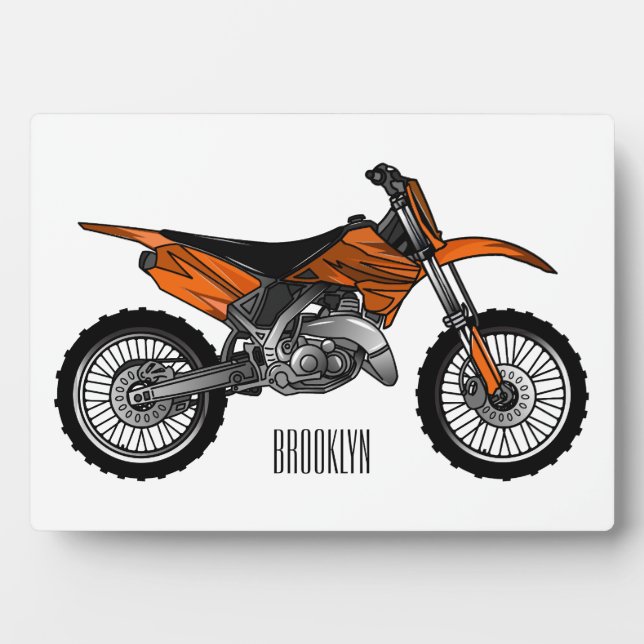Dirt bike off-road motorcycle / motocross cartoon fotoplatte (Vorderseite)