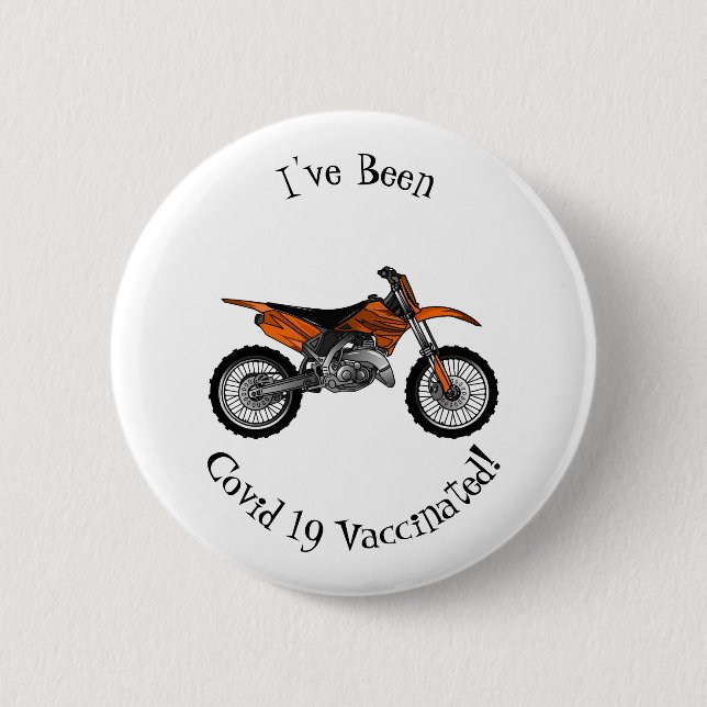 Dirt bike off-road motorrad / motocross-Cartoon Button (Vorderseite)