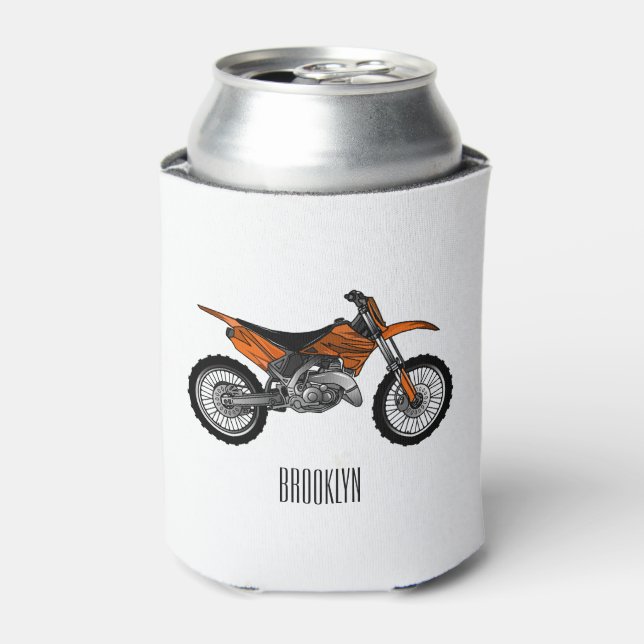 Dirt bike off-road motorrad / motocross-Cartoon Dosenkühler (Kanne Vorderseite)