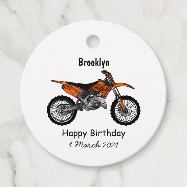 Dirt bike off-road motorrad / motocross-Cartoon Geschenkanhänger (Vorderseite)