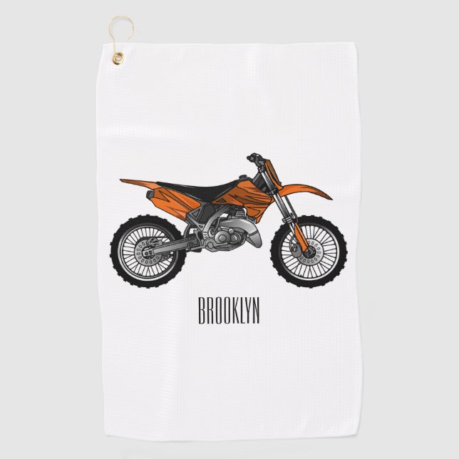 Dirt bike off-road motorrad / motocross-Cartoon Golfhandtuch (Vorderseite)