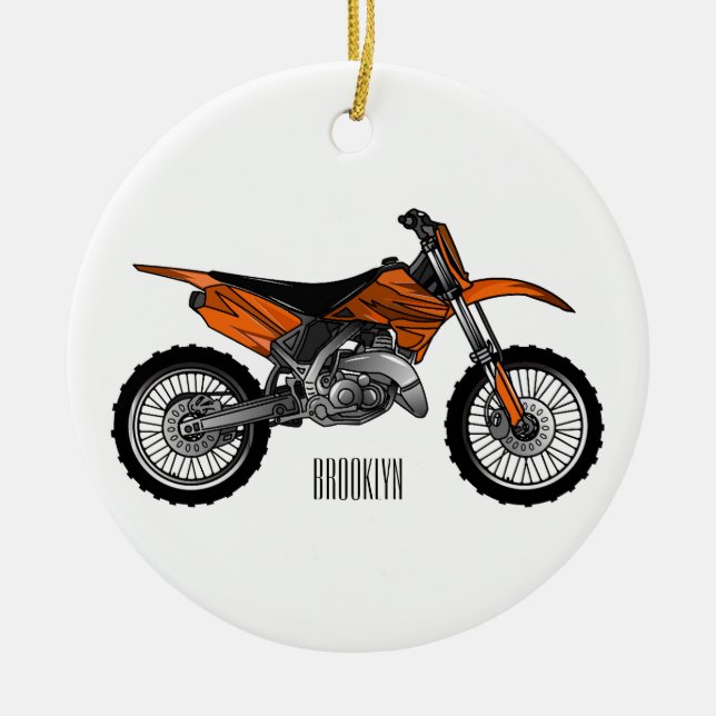 Dirt bike off-road motorrad / motocross-Cartoon Keramik Ornament (Vorne)