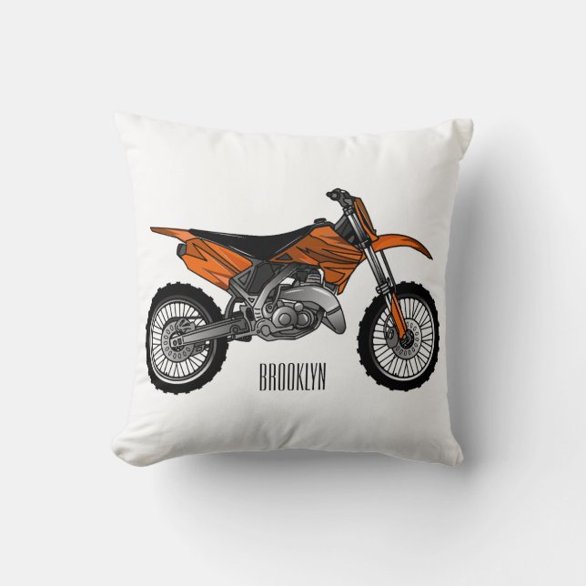 Dirt bike off-road motorrad / motocross-Cartoon Kissen (Vorderseite)
