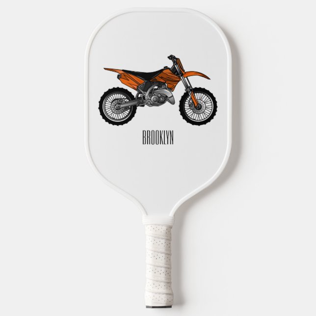 Dirt bike off-road motorrad / motocross-Cartoon Pickleball Schläger (Vorderseite)