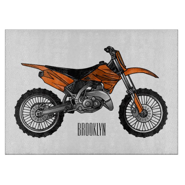 Dirt bike off-road motorrad / motocross-Cartoon Schneidebrett (Vorderseite)