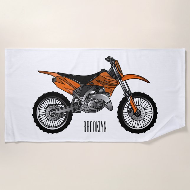 Dirt bike off-road motorrad / motocross-Cartoon Strandtuch (Vorderseite)
