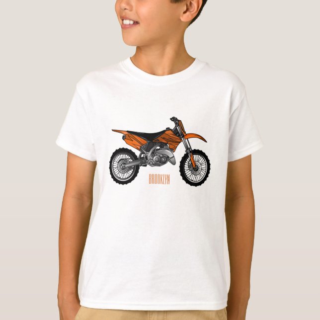 Dirt bike off-road motorrad / motocross-Cartoon T-Shirt (Vorderseite)