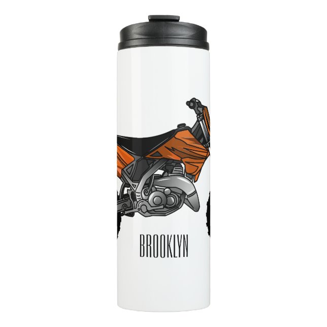 Dirt bike off-road motorrad / motocross-Cartoon Thermosbecher (Vorderseite)