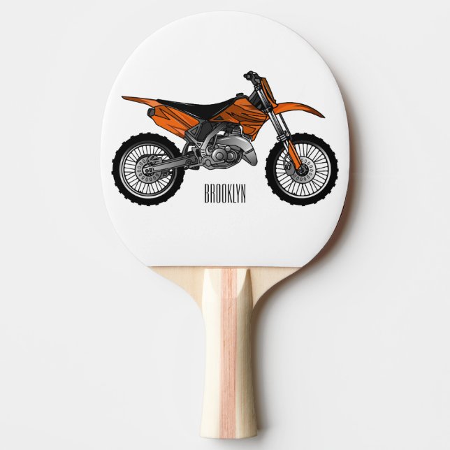 Dirt bike off-road motorrad / motocross-Cartoon Tischtennis Schläger (Vorderseite)
