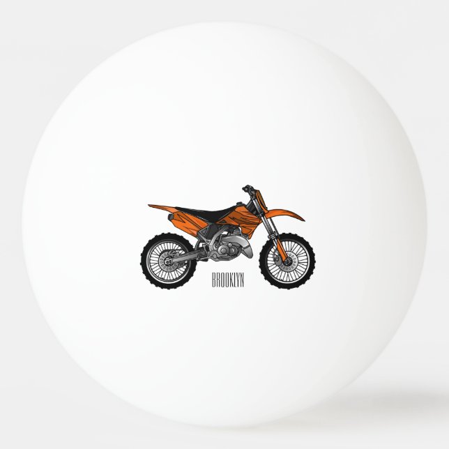 Dirt bike off-road motorrad / motocross-Cartoon Tischtennisball (Vorderseite)