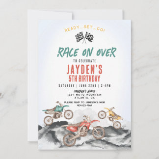Dirt Bike Race Geburtstagsparty Einladung für Jung