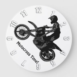 Dirt-bike Racer Große Wanduhr