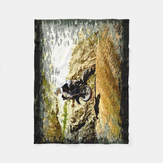 Dirt-Bike-Racer - Motocross-Race Fleecedecke (Vorderseite)