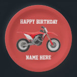 Dirt Bike Red Birthday Sport Paper Teller<br><div class="desc">Diese Teller sind ideal für Kinder oder Erwachsene,  die von Lieben Fahrräder schmutzen und auf den Wegen reiten. Für den Rennsieger werden diese sportlichen Papier-Teller ihnen dabei helfen,  stilvoll zu feiern.</div>