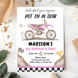 Dirt-Bike-Rennfahrerin Geburtstag Einladung