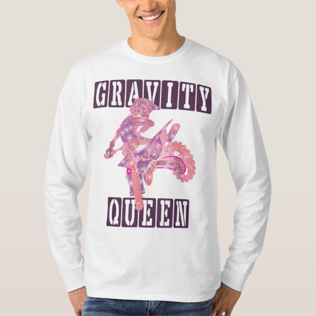 Dirt Bike Rider Gravity Karo Motocross Gravity Qu T-Shirt (Vorderseite)