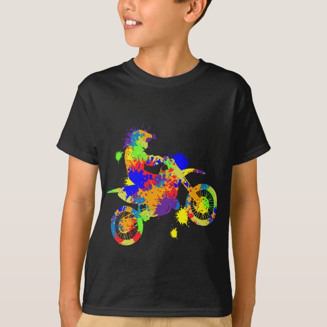 Dirt Bike Rider Motocross Enduro Dirt Biking Boys T-Shirt (Vorderseite)