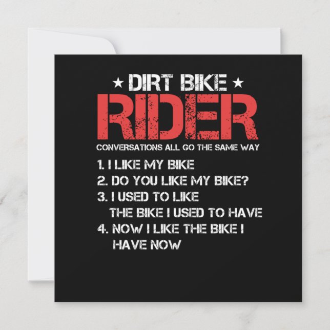 Dirt Bike Rider Motocross Motorrad Motorrad Gif Einladung (Vorderseite)
