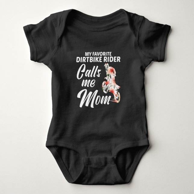 Dirt Bike Rider Motocross Son Mama Beziehungen Baby Strampler (Vorderseite)