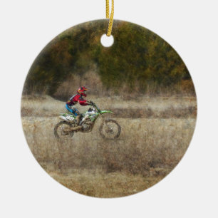 Dirt Bike Riding Keramikornament
