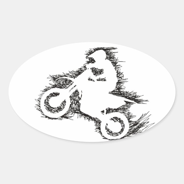 DIRT BIKE (schwarz in der Schreibe) Ovaler Aufkleber (Vorderseite)