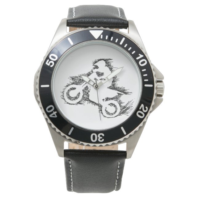 DIRT BIKE (schwarz in der Schrift) Armbanduhr (Vorderseite)