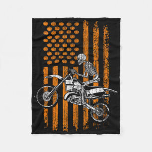 Dirt Bike Skelett Halloween Männer Jungen Dirt Bik Fleecedecke