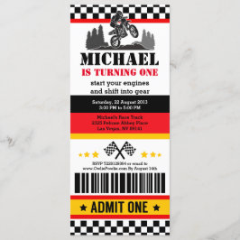 Dirt Bike Ticket Pass Einladung zur Geburtstagspar
