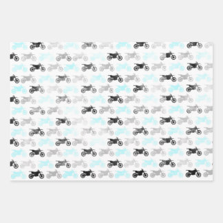 Dirt Bike und Zickzack Wrapping Paper Geschenkpapier Set