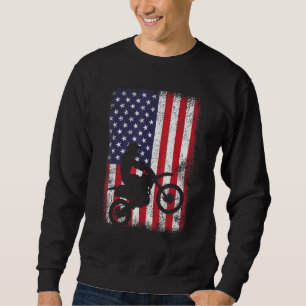 Dirt Bike Usa Flag Kostüm Motocross American Flag Sweatshirt