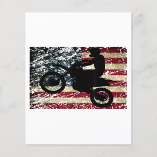 Dirt Bike USA Flag T - Shirt Motocross American Fl