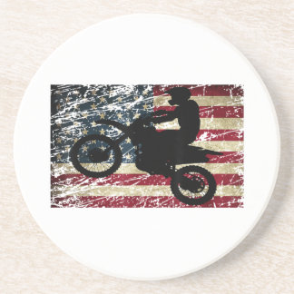Dirt Bike USA Flag T - Shirt Motocross American Fl Getränkeuntersetzer