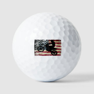 Dirt Bike USA Flag T - Shirt Motocross American Fl Golfball