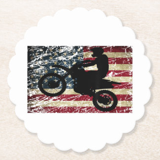 Dirt Bike USA Flag T - Shirt Motocross American Fl Untersetzer