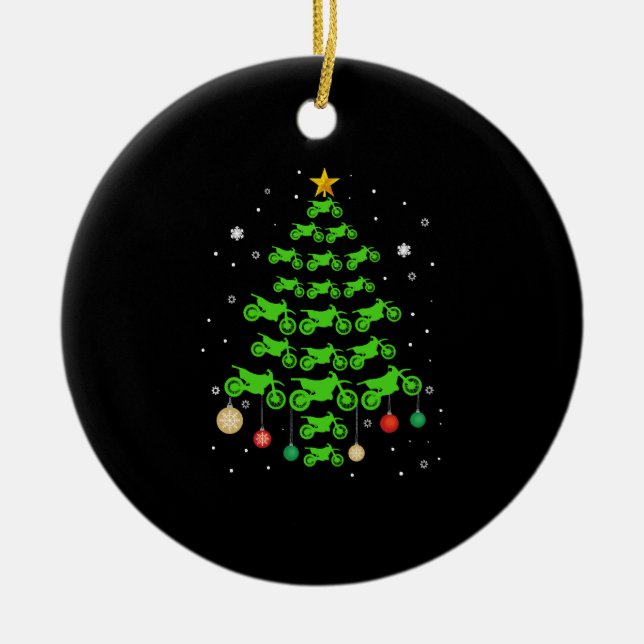Dirt Bike Weihnachtsbaum Funny Xmas Geschenk für M Keramik Ornament (Vorne)