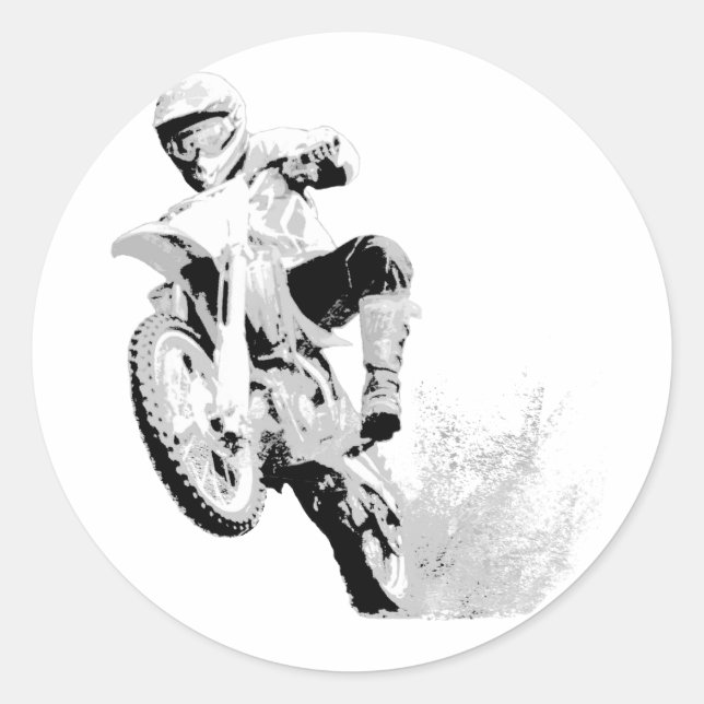 Dirt Bike Wheel im Schlamm Runder Aufkleber (Vorderseite)