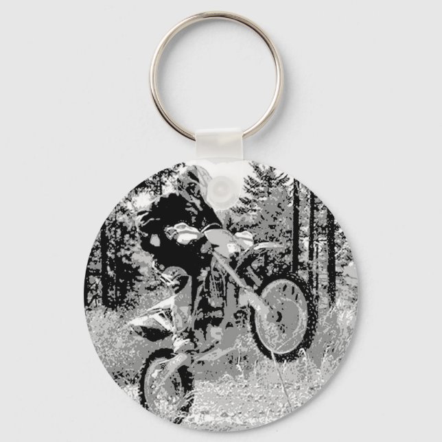 Dirt bike wheeling in the woods schlüsselanhänger (Vorderseite)