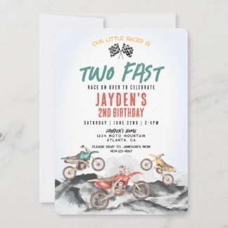 Dirt Bike Zweite Geburtstagsparty Einladung für Ju