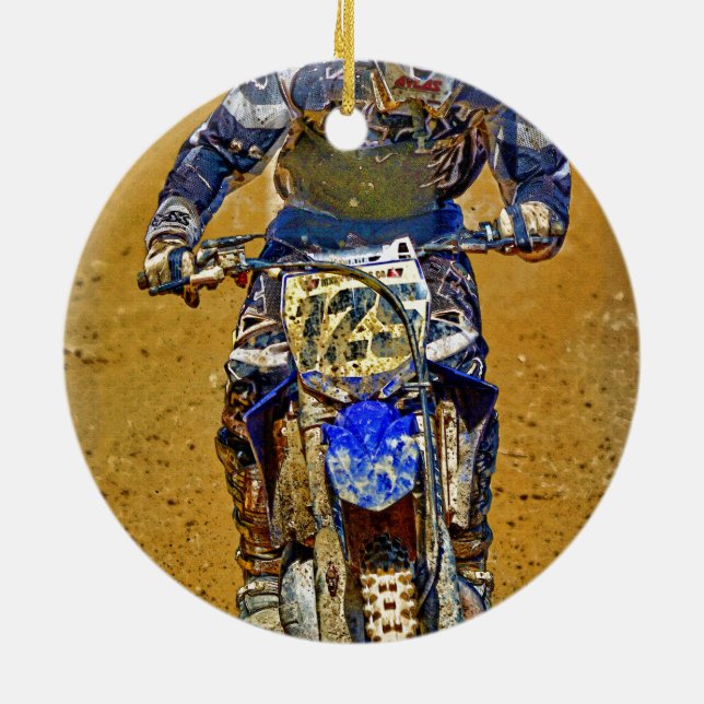 Dirt-Biking Moto-X Champ Designer #Gift Keramikornament (Hinten)