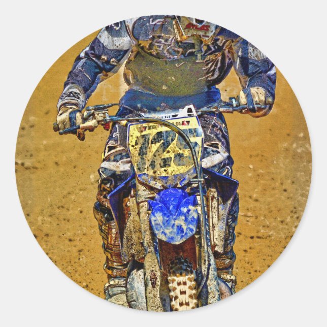 Dirt-Biking Moto-X Champ Designer #Gift Runder Aufkleber (Vorderseite)