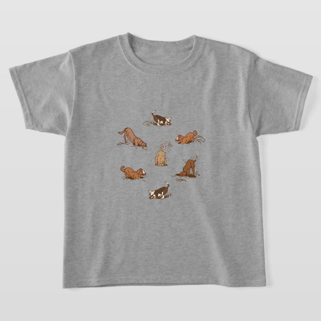 Dirt Digging Hunde - auf einem Strandurlaub. T-Shirt (Ablage )