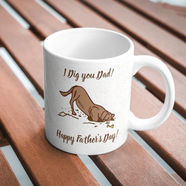 Dirt Digging Hunde - Glücklicher Vatertag. Kaffeetasse (Von Creator hochgeladen)