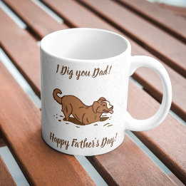Dirt Digging Hunde - Glücklicher Vatertag. Kaffeetasse