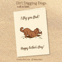 Dirt Digging Hunde - Glücklicher Vatertag. Karte