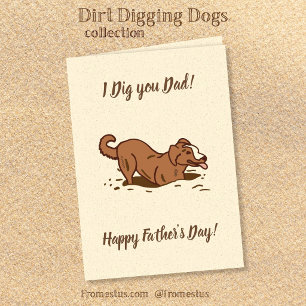 Dirt Digging Hunde - Glücklicher Vatertag. Karte